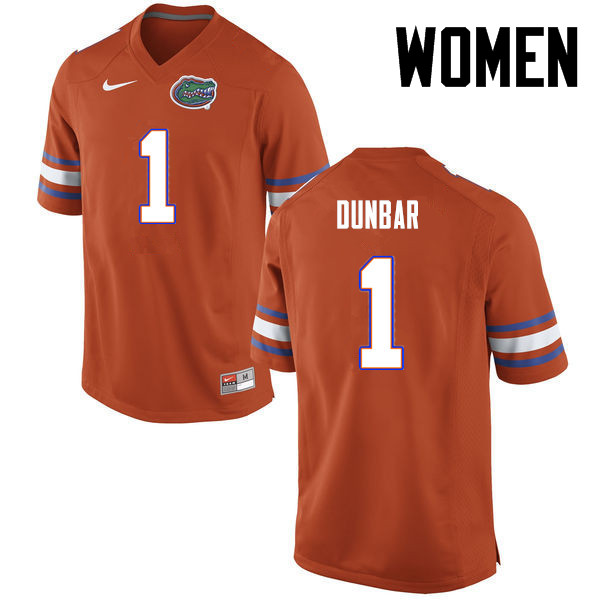 Women Florida Gators #1 Quinton Dunbar College Football Jerseys-Orange
